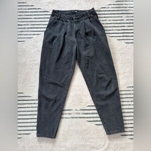 Fashion Nova I Heard You Balloon Jeans Black High Rise Pleated Mom Baggy 5